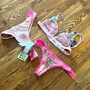 FELINA & BETSEY JOHNSON NWT set of bra & 2 thong panties